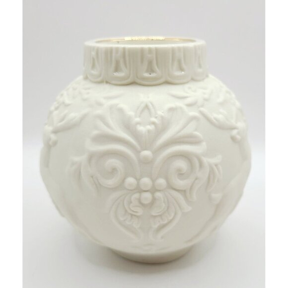 Lenox Ornamental Glow Winter Votive Holder With Damask & Deer Design 4" Tall - Picture 2 of 8